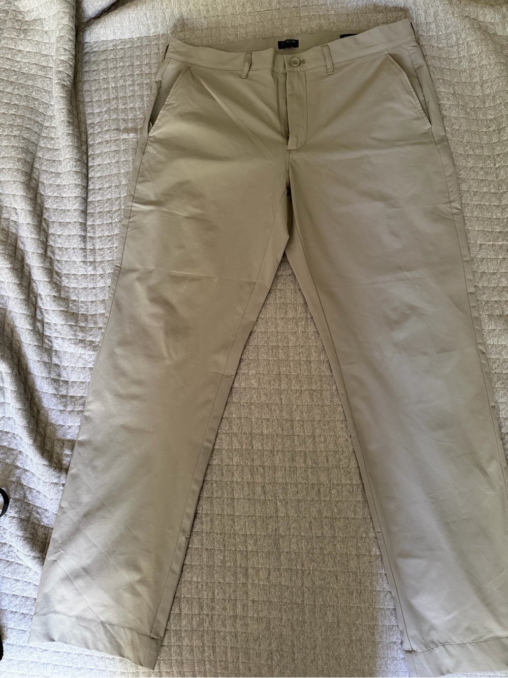 J. Crew Men's Straight Fit Stretchy Chinos in Light Grey (Golf, casual, etc)